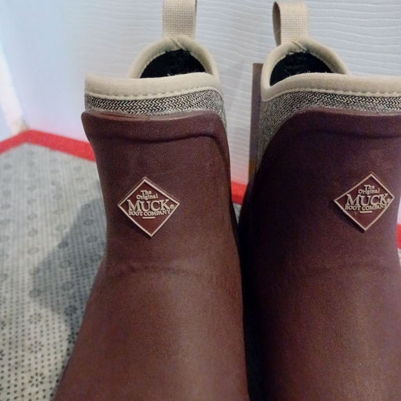 Muck Boots Ankle Boots Size 10 Rum Raisin/Tweed Herringbone bioDEWIX Dry New - Picture 14 of 17